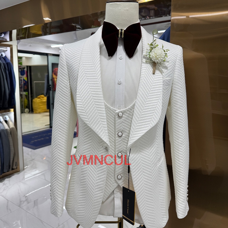 Men'S Formal Wear For Reception - ชุดสูทผู้ชาย 3 ชิ้น ทรงเข้ารูป สไตล์ลำลอง สำหรับงานแต่งงาน