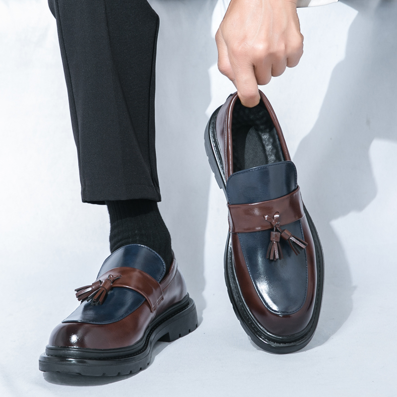 Men Formal Wear Fashion - รองเท้าหนังลำลองผู้ชายแบรนด์แฟชั่น กันลื่น คุณภาพสูง รองเท้าโลฟเฟอร์แบบมีพู่ สวมใส่สบาย เหมาะสำหรับงานทางการและธุรกิจ