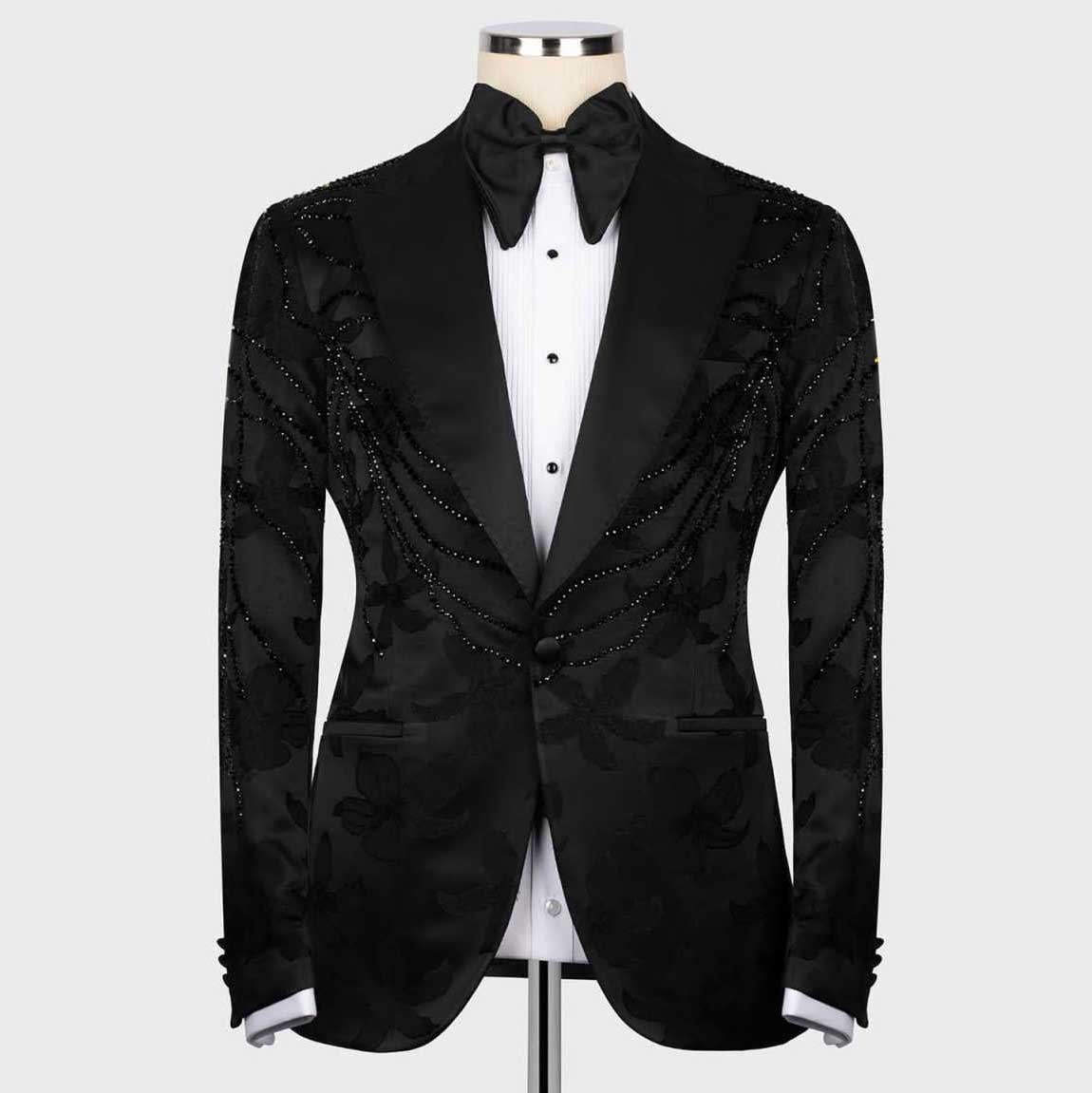 Men'S Formal Wear No Suit - ชุดปาร์ตี้แฟชั่นงานแต่งงานชุดสูทผู้ชายคริสตัล 2-PCS เสื้อกางเกงสั่งตัดเจ้าบ่าวเจ้าบ่าวโอกาสที่เป็นทางการขนาดที่กำหนดเอง