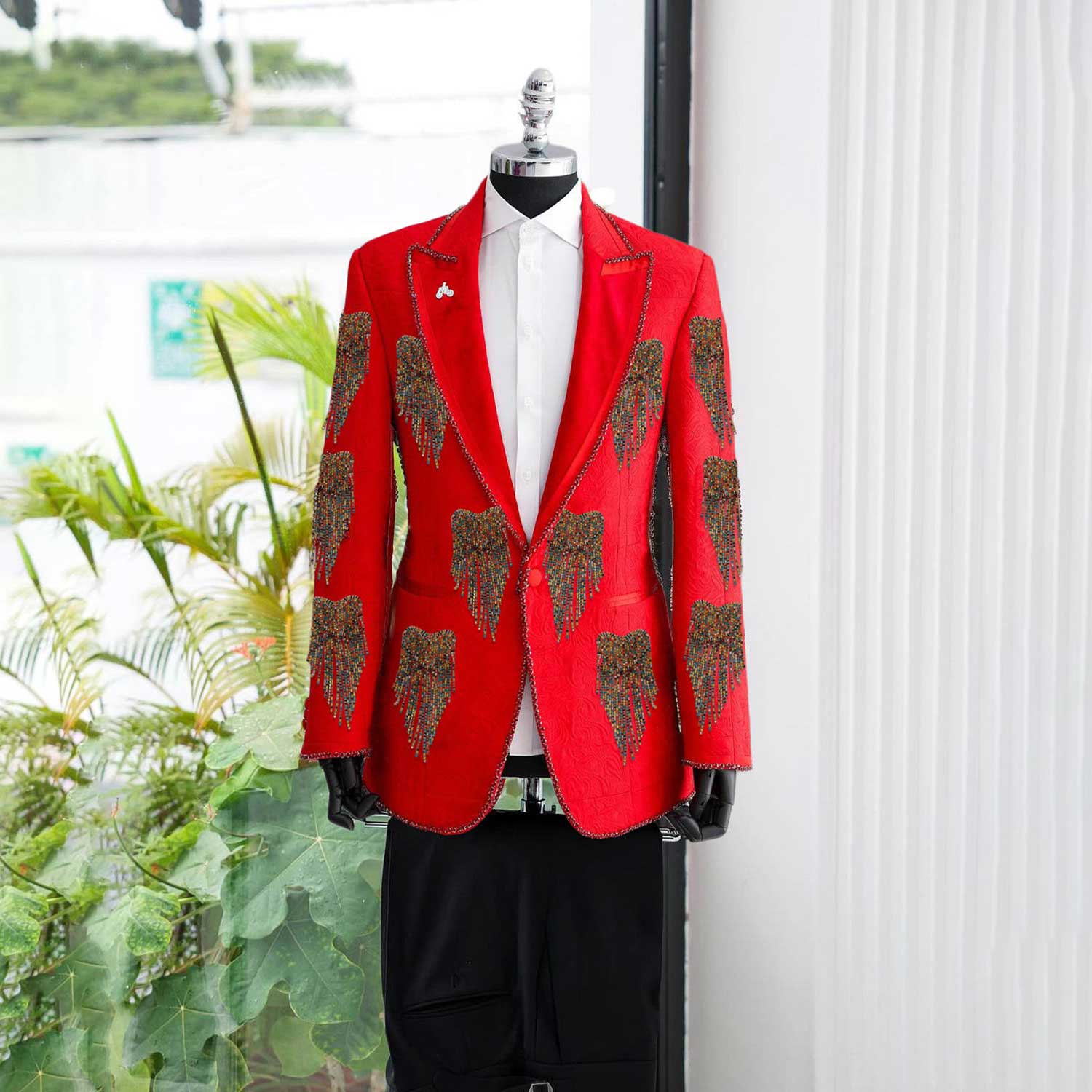 Men'S Formal Wear No Suit - แฟชั่นงานแต่งงานชุดคริสตัลปาร์ตี้ชุด 2 ชิ้นเสื้อกางเกงสีดํา Tailor-Made เจ้าบ่าวเพื่อนเจ้าบ่าวอย่างเป็นทางการโอกาสขนาดที่กําหนดเอง