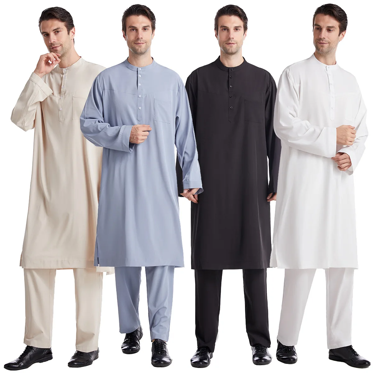 Men Formal Wear Dubai - ชุดญุบบะห์ โธบ 2 ชิ้น สำหรับผู้ชายมุสลิม เสื้อคลุมพร้อมกางเกง