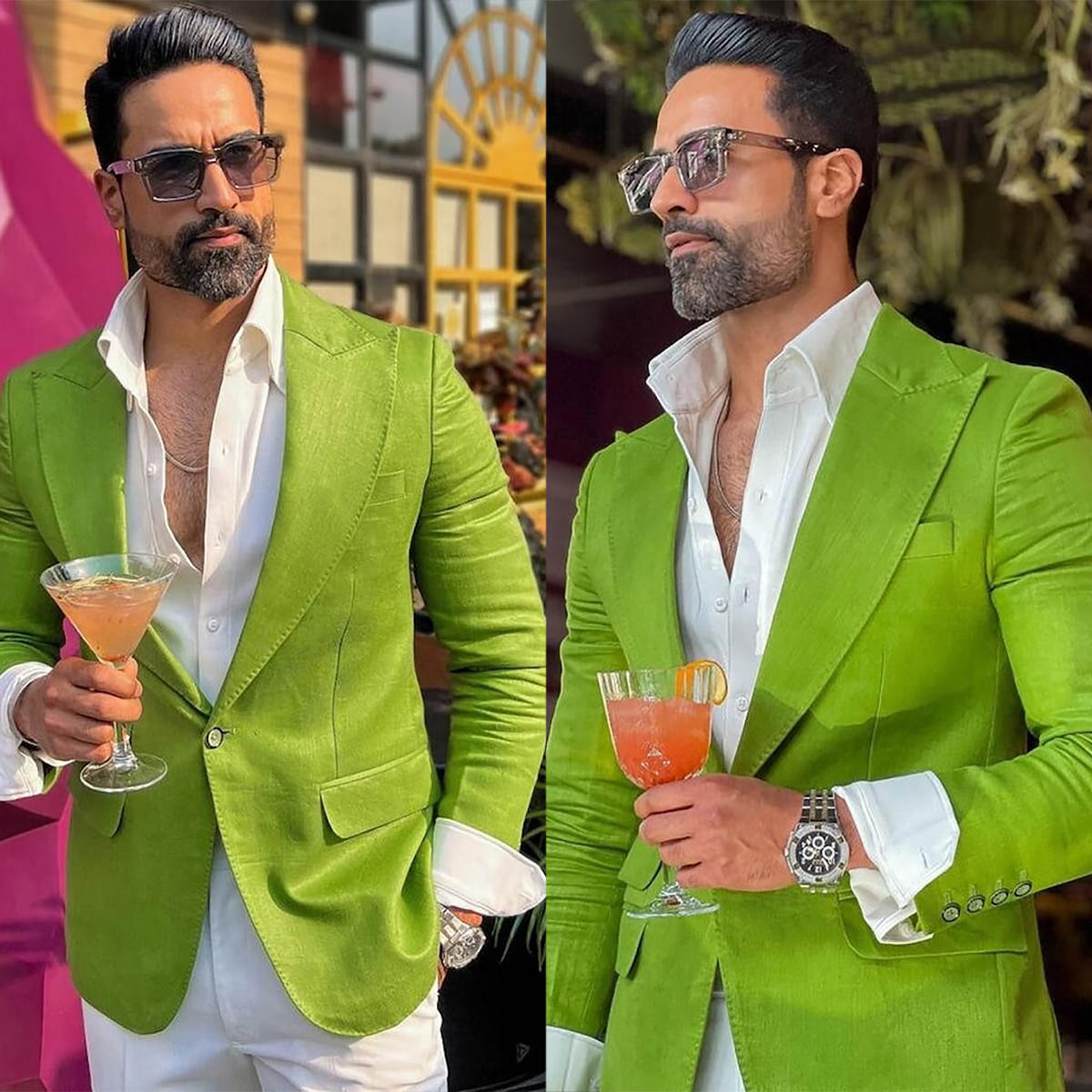 Men'S Formal Wear No Suit - ชุดทักซิโด้เจ้าบ่าวสีเขียวสุดหล่อ ตัดเย็บตามสั่ง ปกแหลม แจ็คเก็ตสำหรับงานทางการ ธุรกิจ งานเลี้ยงวันเกิด