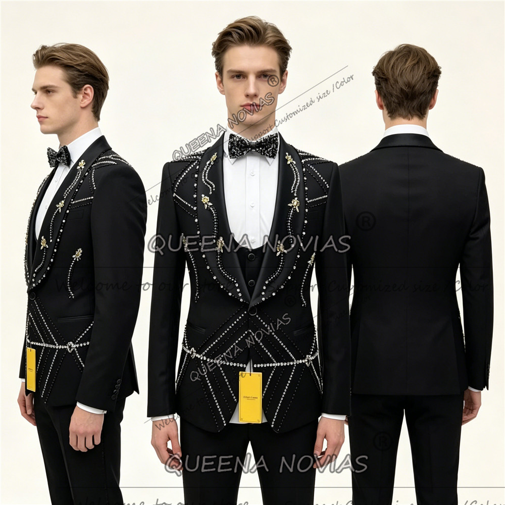 Unique Men'S Formal Wear - ชุดสูทดีไซน์เฉพาะตัวสำหรับผู้ชาย ทรงเข้ารูป 3 ชิ้น ชุดเจ้าบ่าว ชุดทักซิโด้สั่งตัดได้