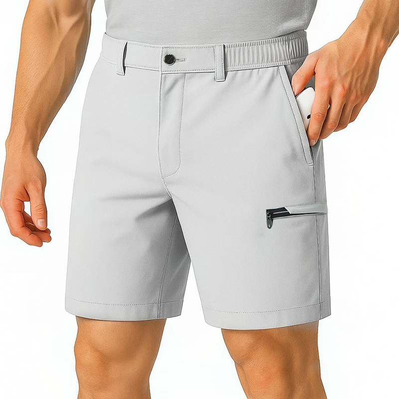 Men Formal Wear In Summer - กางเกงขาสั้นผู้ชายด่วนแห้งสบายๆเบอร์มิวดากางเกงขาสั้นฤดูร้อนผ้าไหมน้ําแข็ง Cooling ธุรกิจ Zipper Fly กางเกงขาสั้นอย่างเป็นทางการผู้ชายทํางานสํานักงาน