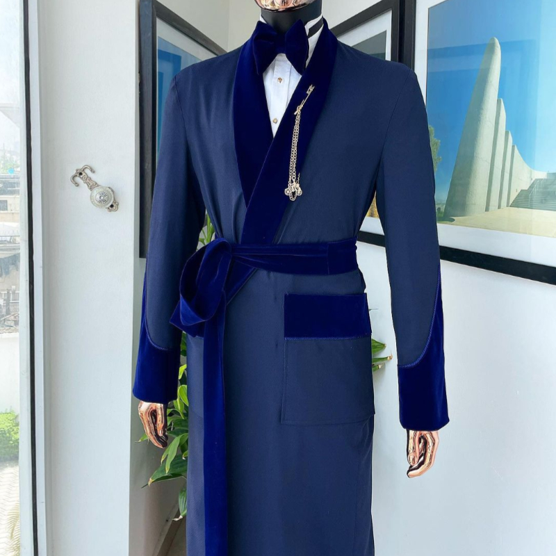 Men Formal Wear Blue - Tailor Made Royal Blue Men ชุดเสื้อแจ็คเก็ตยาว