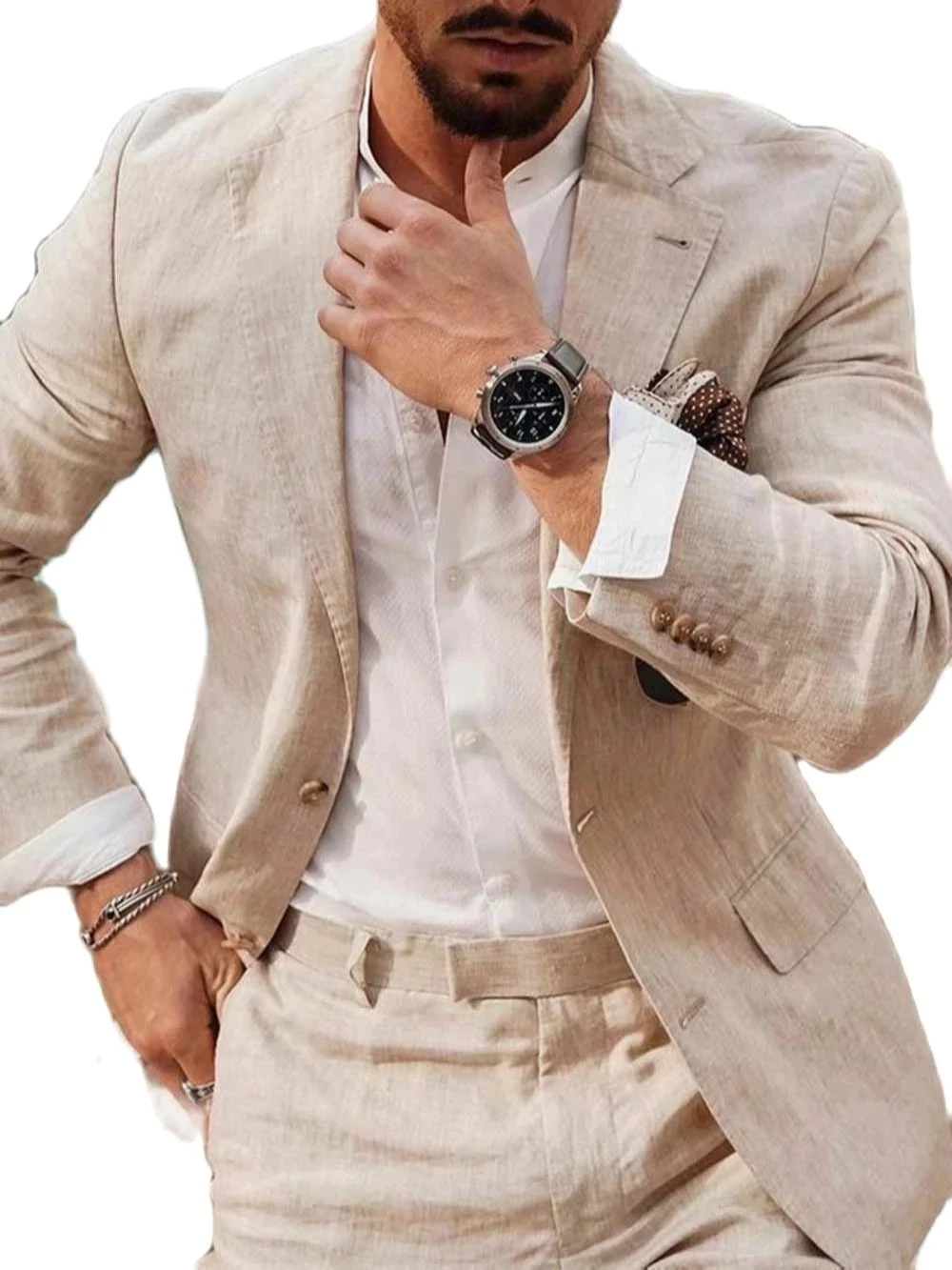 ชุดสูทผ้าลินินสำหรับธุรกิจชายห - Men Formal Wear In Summer บทวิจารณ์และราคา
