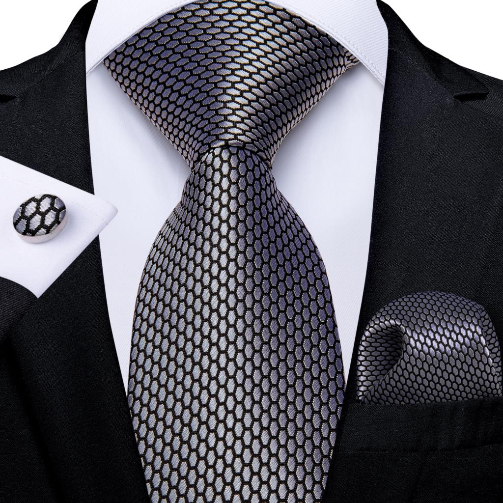 ลายสก๊อตสีดำผ้าไหมสำหรับงานแต่ - Cufflinks Silver Set บทวิจารณ์และราคา