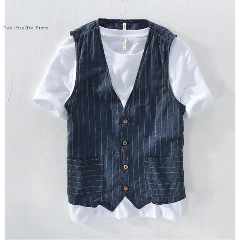 เสื้อกั๊กผ้าลินินสไตล์ลำลองแบบ - Men Formal Wear In Summer บทวิจารณ์และราคา