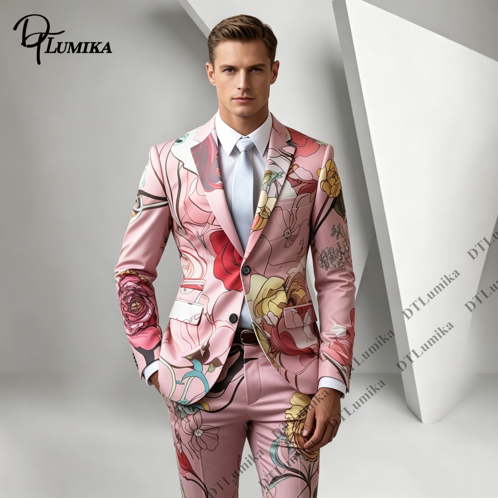 ชุดสูทผู้ชาย 2 ชิ้น ลายดอกไม้ส - Men Formal Wear Photoshoot บทวิจารณ์และราคา