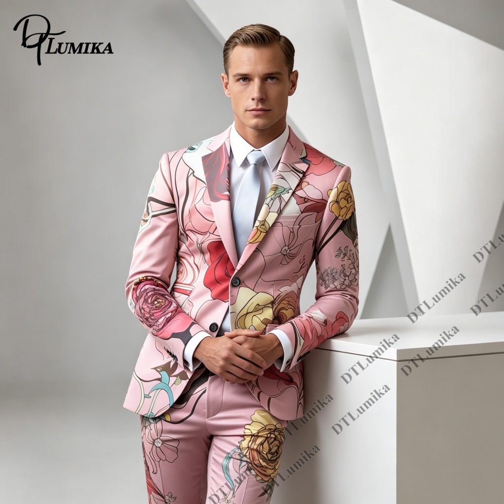 ชุดสูทผู้ชาย 2 ชิ้น ลายดอกไม้ส - Men Formal Wear Photoshoot บทวิจารณ์และราคา