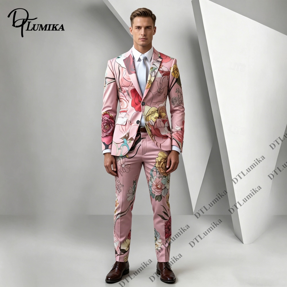 ชุดสูทผู้ชาย 2 ชิ้น ลายดอกไม้ส - Men Formal Wear Photoshoot บทวิจารณ์และราคา