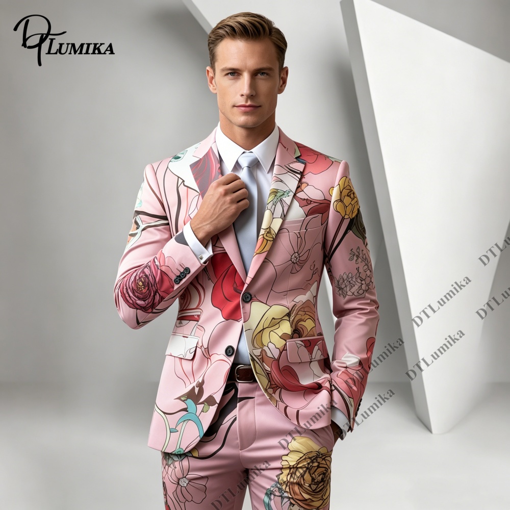ชุดสูทผู้ชาย 2 ชิ้น ลายดอกไม้ส - Men Formal Wear Photoshoot บทวิจารณ์และราคา