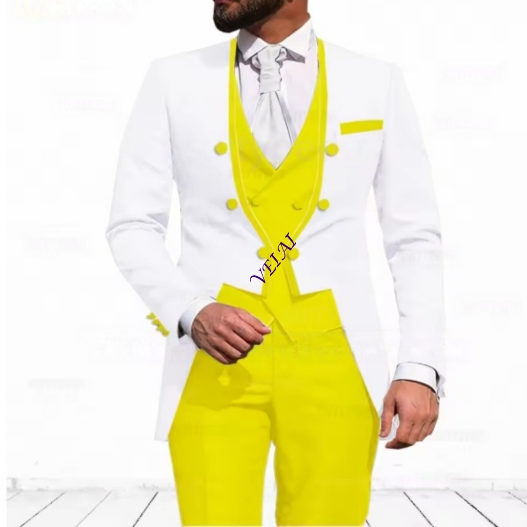 ชุดสูท 3 ชิ้นสีฟ้าอ่อนแบบสั่งต - Men Formal Wear Blue บทวิจารณ์และราคา