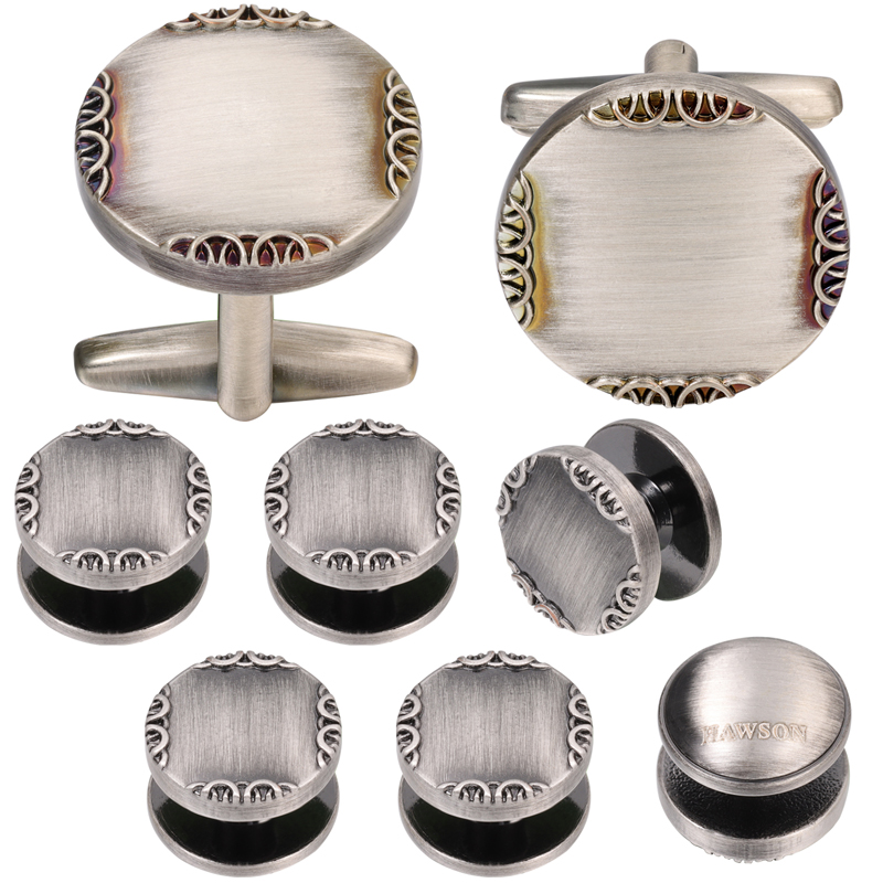 ใหม่โบราณเงินสี Cufflink และ S - Cufflinks Silver Set บทวิจารณ์และราคา