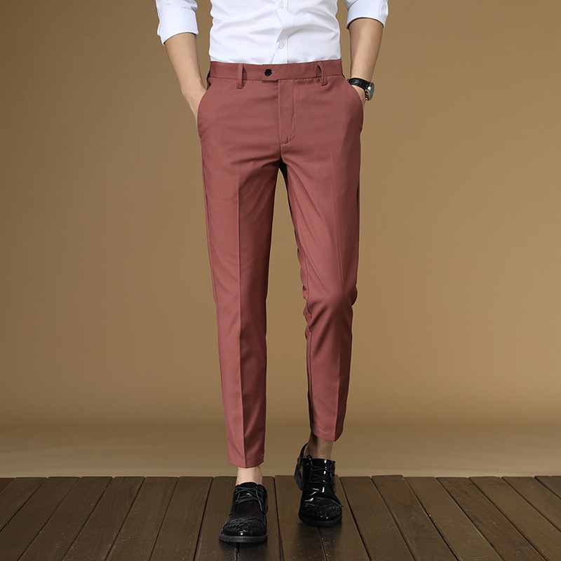 ฤดูร้อนกางเกงผู้ชายสีแดงสีดําส - Men Formal Wear In Summer บทวิจารณ์และราคา