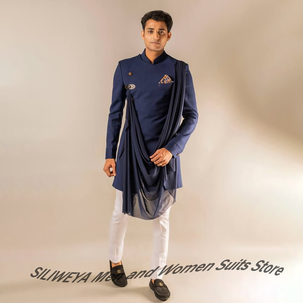 ชุดสูทสไตล์อินเดียสีน้ำเงินกรม - Men Formal Wear Indian บทวิจารณ์และราคา