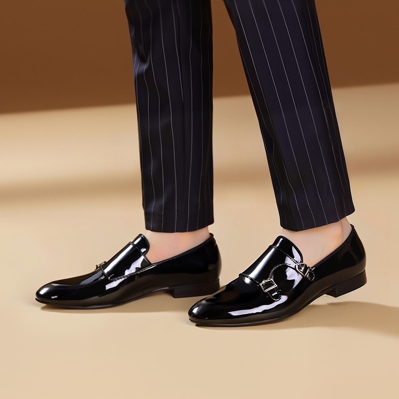 Piergitar ใหม่สีดําสิทธิบัตรหน - Men Formal Wear Fashion บทวิจารณ์และราคา