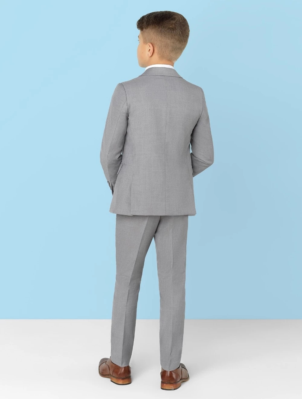 ชุดสูทเด็กสีเทาอ่อน ปกแบบ Notc - Formal Wear For Men Kids บทวิจารณ์และราคา