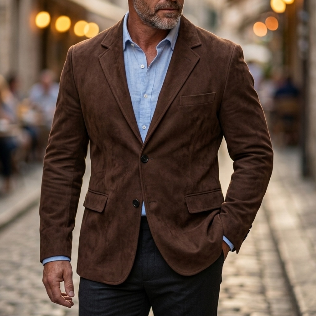 เสื้อแจ็คเก็ตเบลเซอร์หนังกลับส - Men'S Vintage Formal Wear บทวิจารณ์และราคา