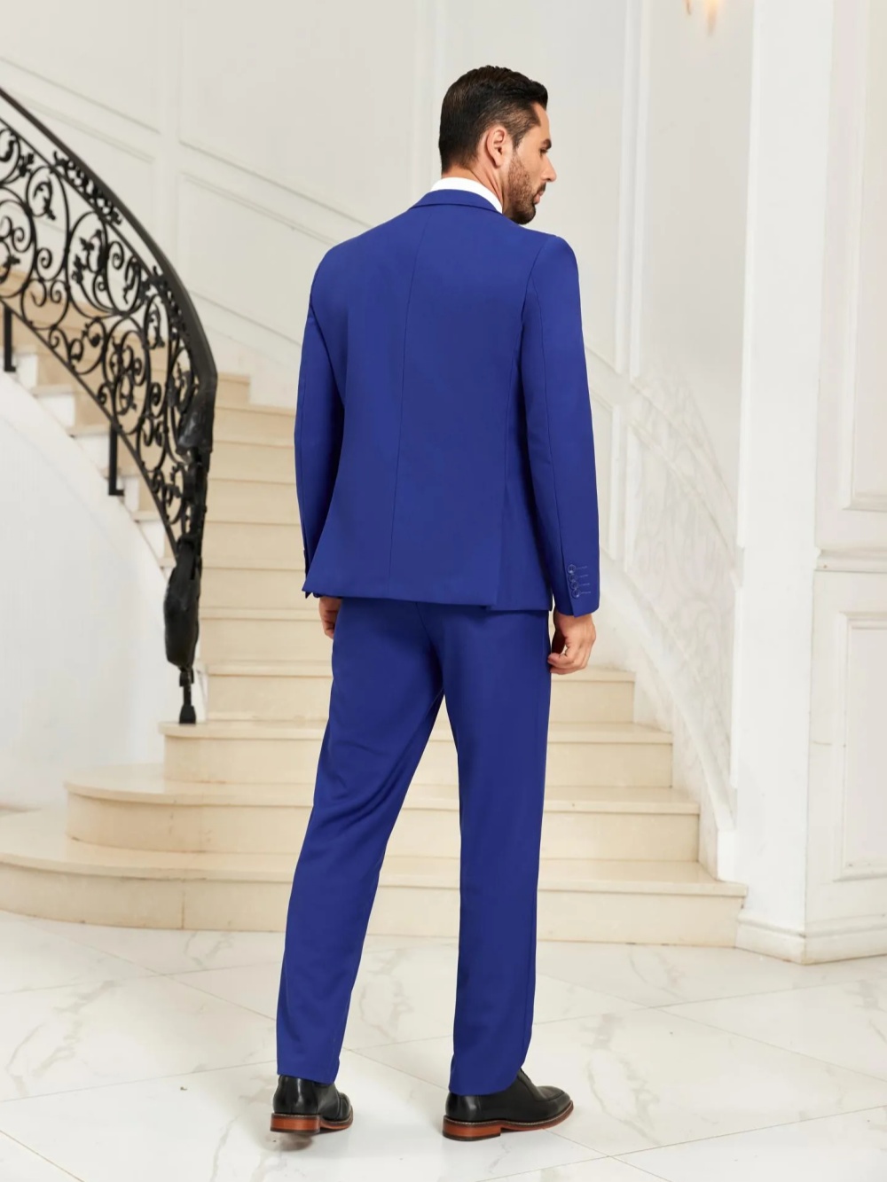 ชุดสูทผู้ชายสีน้ำเงินแบบสลิมฟิ - Men Formal Wear Blue บทวิจารณ์และราคา