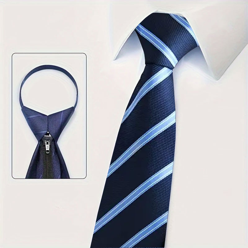เนคไทผู้ชายแบบซิป 6 ชิ้น กว้าง - Men Formal Wear Blue บทวิจารณ์และราคา
