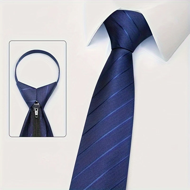 เนคไทผู้ชายแบบซิป 6 ชิ้น กว้าง - Men Formal Wear Blue บทวิจารณ์และราคา