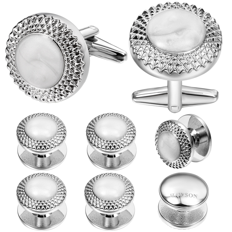 ชุดกระดุมข้อมือและกระดุมเสื้อแ - Cufflinks Silver Set บทวิจารณ์และราคา