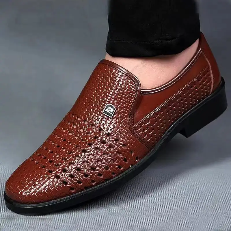 ฤดูร้อนรองเท้าหนังใหม่ผู้ชายธุ - Formal Men Office Wear Sandals บทวิจารณ์และราคา