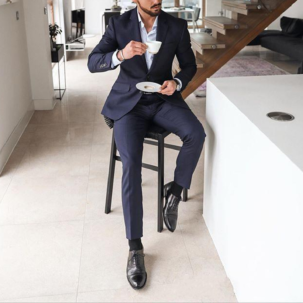 ชุดทักซิโด้ผู้ชายสีน้ำเงินกรมท - Men Formal Wear Blue บทวิจารณ์และราคา