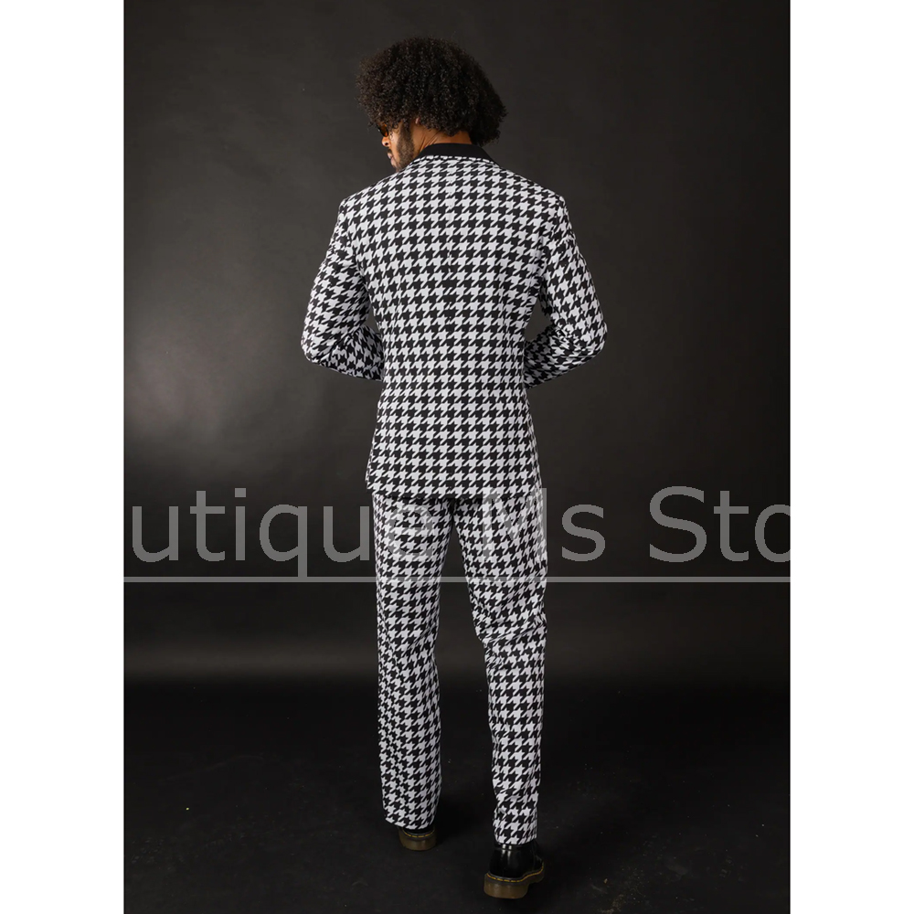 ชุดสูทผู้ชายลายตารางหมากรุกสีด - Men Formal Wear Fashion บทวิจารณ์และราคา