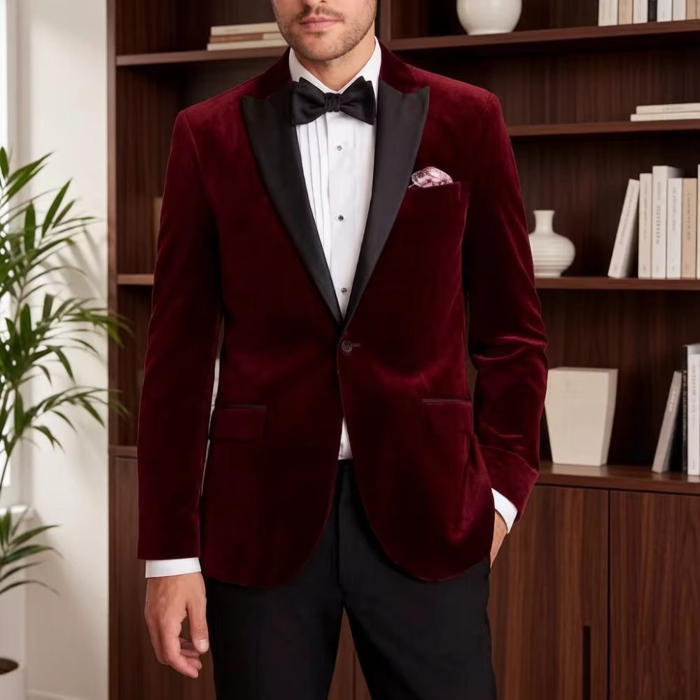 ชุดสูทเบลเซอร์กำมะหยี่สำหรับผู - Men'S Formal Wear For Reception บทวิจารณ์และราคา